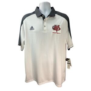 NEW Adidas Stadium Coaches Sustainable Polo SS Collared Button Wht Men's XL